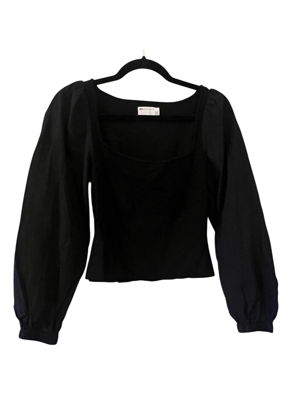 ASOS Black Puff Sleeve Crop Top US Women’s Size 6